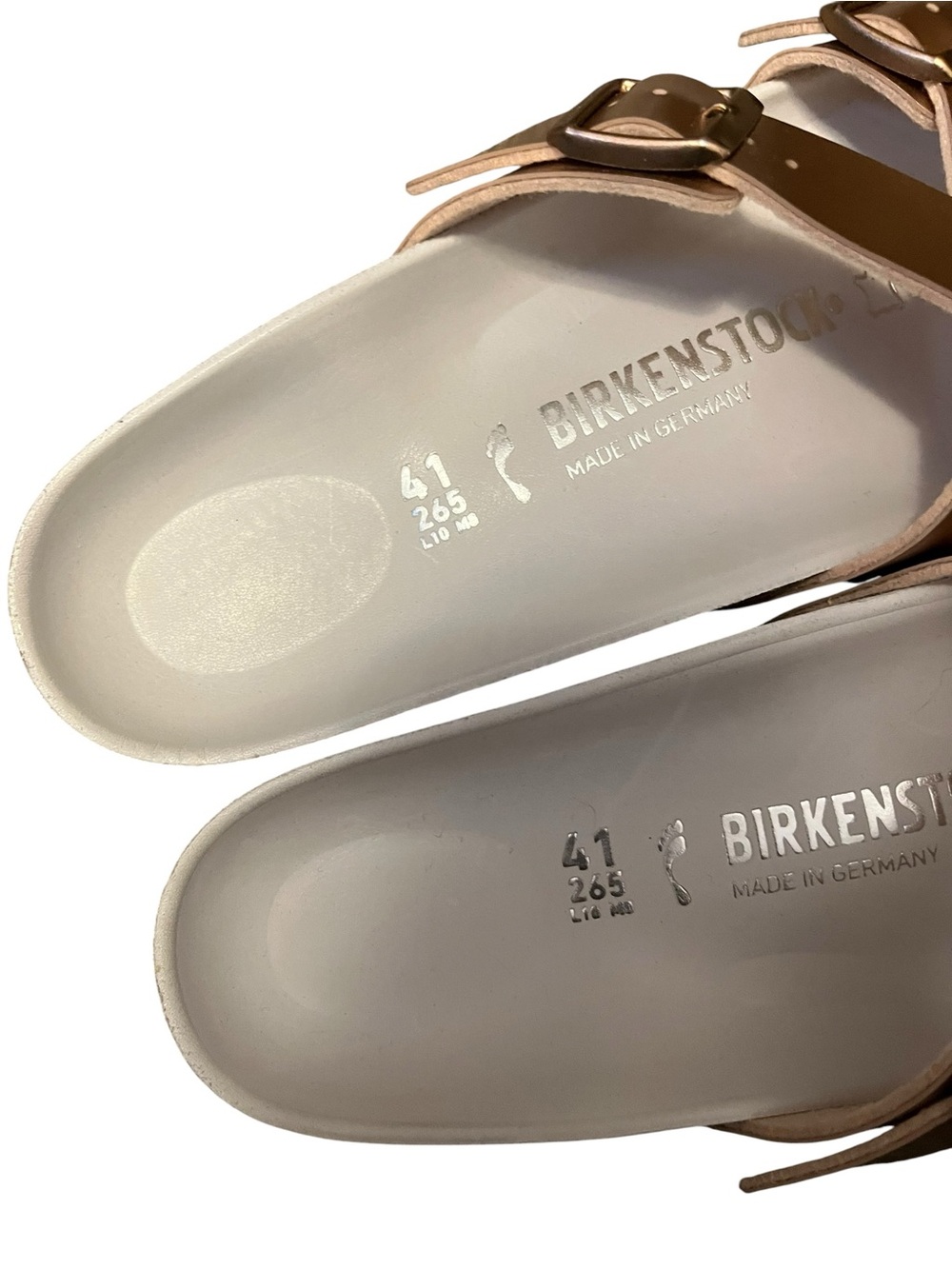 Auth Birkenstock Women's Yao Hex Metallic Slide on Sandal - Rose Gold Metallic - Picture 2 of 9